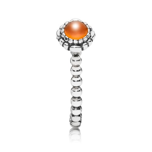 Pandora Birthday Blooms Ring, July, Carnelian Pandora Birthday Blooms Ring, July, Carnelian
