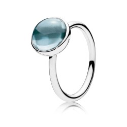 Pandora Poetic Droplet Ring, Aqua Blue Crystal Pandora Poetic Droplet Ring, Aqua Blue Crystal
