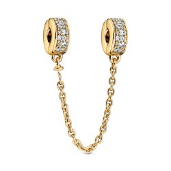 Pandora Clear Pavé Safety Chain Clip Charm