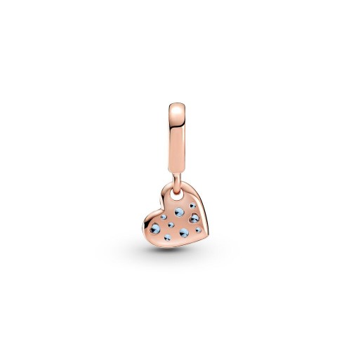 Pandora Light Blue Pavé Tilted Heart Dangle Charm Pandora Light Blue Pavé Tilted Heart Dangle Charm