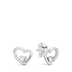 Pandora Asymmetric Hearts of Love Earrings