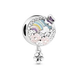 Pandora Rainbow and Flower Dangle Charm Pandora Rainbow and Flower Dangle Charm