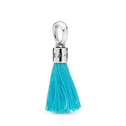 Pandora Turquoise Fabric Tassel Dangle Charm Pandora Turquoise Fabric Tassel Dangle Charm