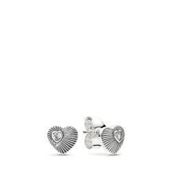 Pandora Vintage Heart Fans Stud Earrings