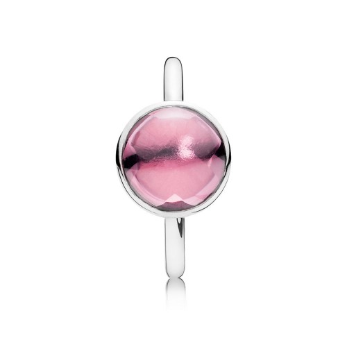 Pandora Poetic Droplet Ring, Pink CZ Pandora Poetic Droplet Ring, Pink CZ