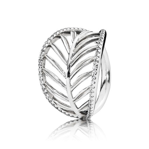 Pandora Tropical Palm Leaf Ring, Clear CZ Pandora Tropical Palm Leaf Ring, Clear CZ