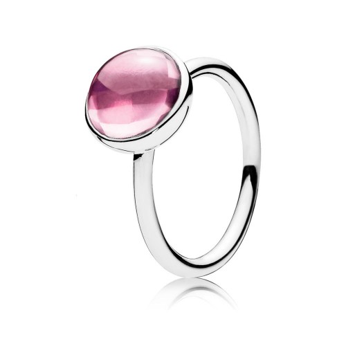 Pandora Poetic Droplet Ring, Pink CZ Pandora Poetic Droplet Ring, Pink CZ