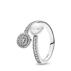 Pandora Luminous Glow Ring, White Crystal Pearl and Clear CZ Pandora Luminous Glow Ring, White Crystal Pearl and Clear CZ