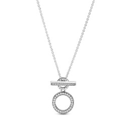 Pandora Double Hoop T-bar Necklace