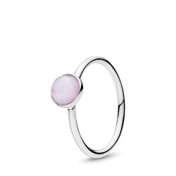 Pandora October Droplet Ring, Opalescent Pink Crystal Pandora October Droplet Ring, Opalescent Pink Crystal