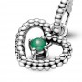 Pandora May Rainforest Green Beaded Heart Dangle Charm Pandora May Rainforest Green Beaded Heart Dangle Charm