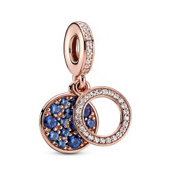 Pandora Sparkling Blue Disc Double Dangle Charm Pandora Sparkling Blue Disc Double Dangle Charm