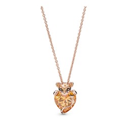 Pandora Sparkling Lion Princess Heart Necklace
