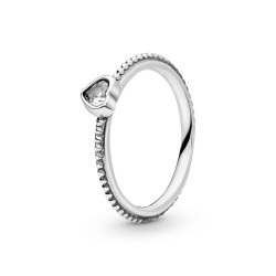 Pandora Clear Heart Beaded Ring Pandora Clear Heart Beaded Ring