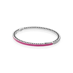 Pandora Radiant Hearts of PANDORA Bangle Bracelet, Radiant Orchid Enamel