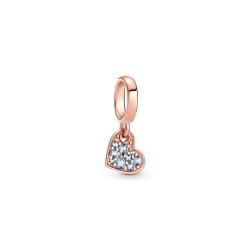 Pandora Light Blue Pavé Tilted Heart Dangle Charm
