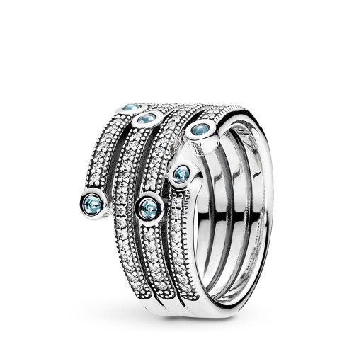 Pandora Shimmering Ocean Ring, Frosty Mint & Clear CZ Pandora Shimmering Ocean Ring, Frosty Mint & Clear CZ