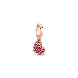 Pandora Red Pavé Tilted Heart Dangle Charm Pandora Red Pavé Tilted Heart Dangle Charm