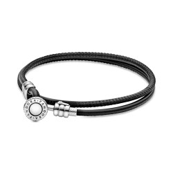 Pandora Black Double Leather Bracelet
