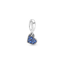 Pandora Stellar Blue Pavé Tilted Heart Dangle Charm