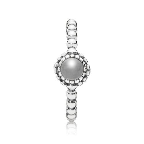Pandora Birthday Blooms Ring, June, Grey Moonstone Pandora Birthday Blooms Ring, June, Grey Moonstone