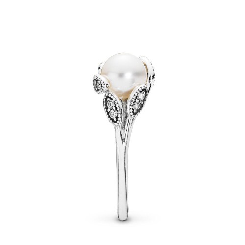 Pandora Luminous Leaves Ring, White Pearl & Clear CZ Pandora Luminous Leaves Ring, White Pearl & Clear CZ