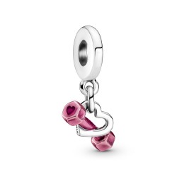 Pandora Dumbbell & Heart Dangle Charm