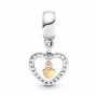 Pandora Sparkling Double Heart Dangle Charm