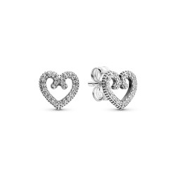 Pandora Heart Swirl Stud Earrings