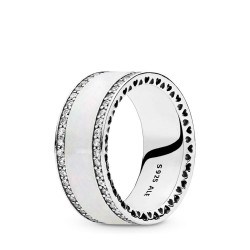 Pandora Hearts of PANDORA Ring, Silver Enamel Pandora Hearts of PANDORA Ring, Silver Enamel