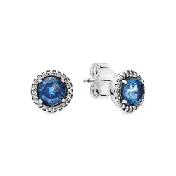 Pandora Blue Round Sparkle Stud Earrings