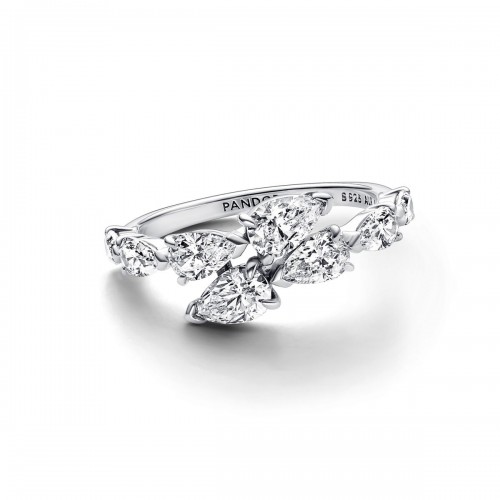 Pandora Sparkling Overlapping Band Ring Pandora Sparkling Overlapping Band Ring