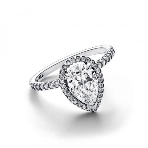 Pandora Sparkling Pear Halo Ring Pandora Sparkling Pear Halo Ring
