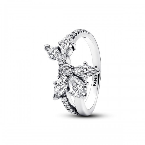 Pandora Sparkling Asymmetrical Herbarium Cluster Ring