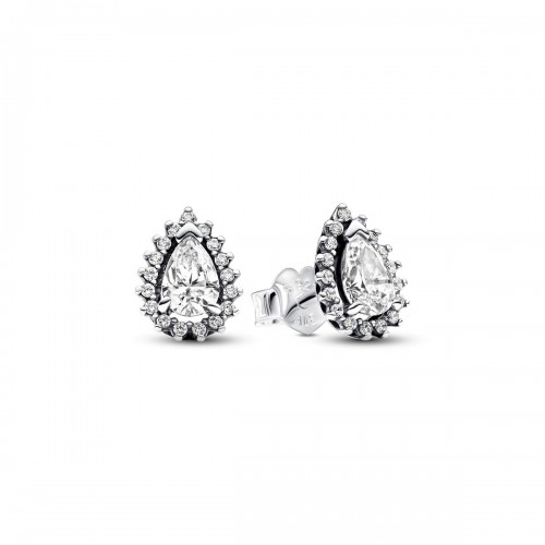 Pandora Sparkling Pear Halo Stud Earrings