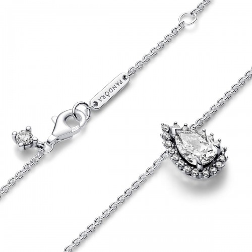 Pandora Sparkling Pear Halo Collier Necklace