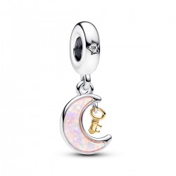 Pandora Two-tone Key & Moon Dangle Charm Pandora Two-tone Key & Moon Dangle Charm