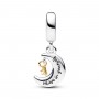 Pandora Two-tone Key & Moon Dangle Charm