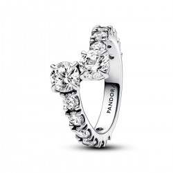 Pandora Sparkling Overlapping Band Ring Pandora Sparkling Overlapping Band Ring