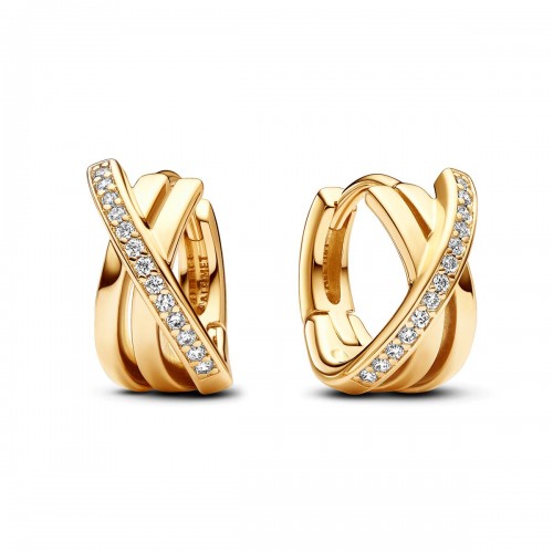 Pandora Crossover Pavé Hoop Earrings Pandora Crossover Pavé Hoop Earrings