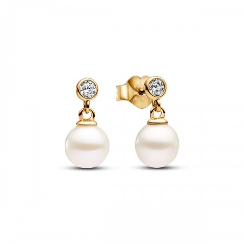 Pandora Treated Freshwater Cultured Pearl & Stone Drop Earrings Pandora Treated Freshwater Cultured Pearl & Stone Drop Earrings