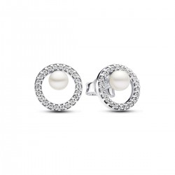 Pandora Treated Freshwater Cultured Pearl & Pavé Halo Stud Earrings Pandora Treated Freshwater Cultured Pearl & Pavé Halo Stud Earrings