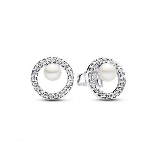 Pandora Treated Freshwater Cultured Pearl & Pavé Halo Stud Earrings