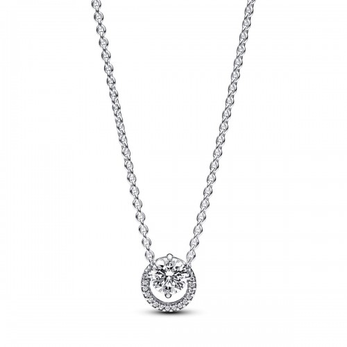 Pandora Sparkling Round Halo Pendant Collier Necklace