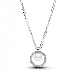 Pandora Treated Freshwater Cultured Pearl & Pavé Collier Necklace Pandora Treated Freshwater Cultured Pearl & Pavé Collier Necklace