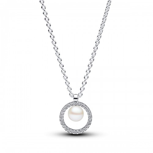 Pandora Treated Freshwater Cultured Pearl & Pavé Collier Necklace