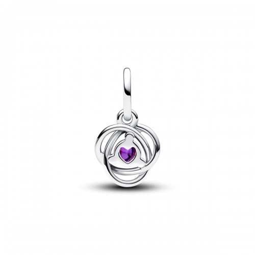 Pandora February Purple Eternity Circle Dangle Charm