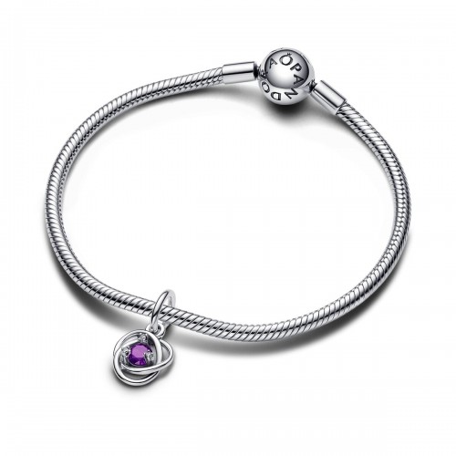 Pandora February Purple Eternity Circle Dangle Charm