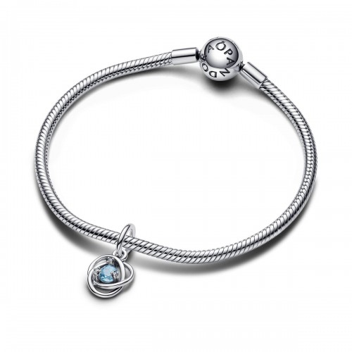 Pandora March Sea Aqua Blue Eternity Circle Dangle Charm