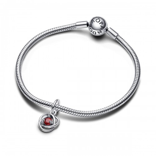 Pandora July True Red Eternity Circle Dangle Charm